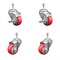 Service Caster 3.5 Inch Red Polyurethane Swivel 10mm Threaded Stem Caster Brake SCC, 2PK SCC-TS20S3514-PPUB-RED-TLB-M1015-2S2 - alternate 2